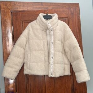 Fleece puffer jacket
